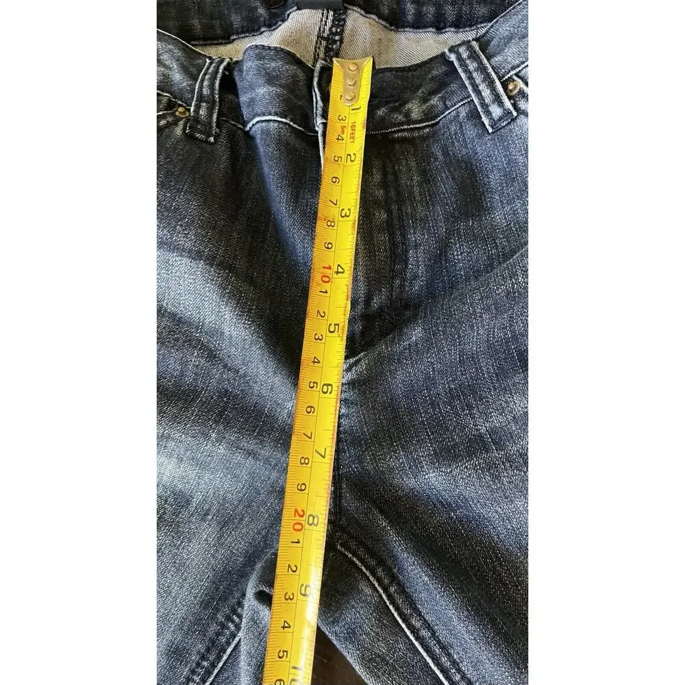 Baccini Women’s Jeans 8P Petite Distressed Embroidered Floral Boho Denim Cuffed - Picture 13 of 16